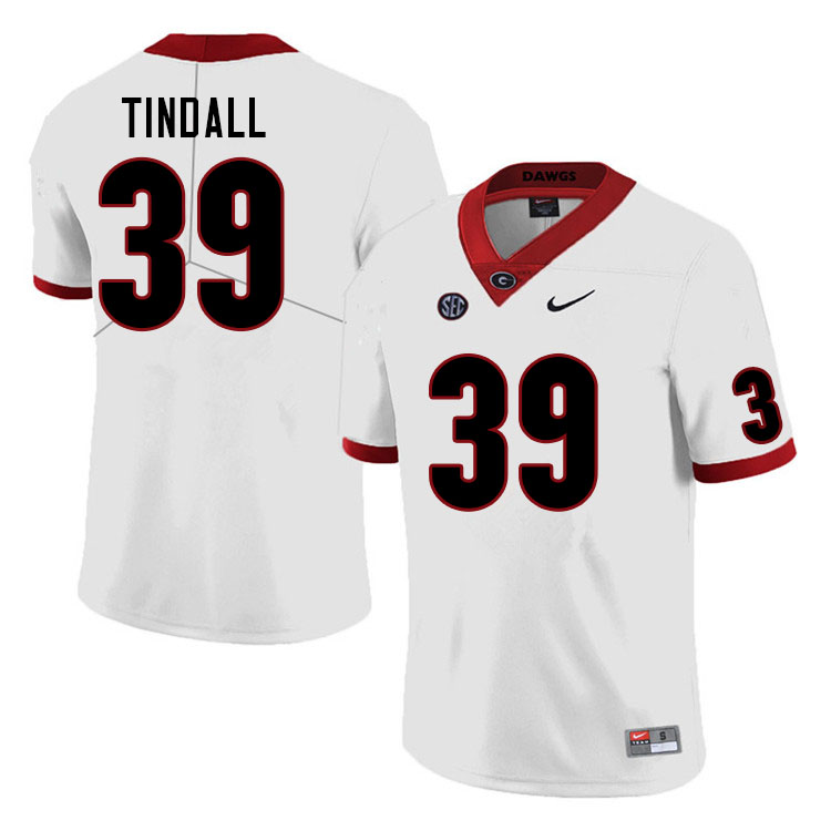 Men #39 Brady Tindall Georgia Bulldogs College Football Jerseys Sale-White - Click Image to Close